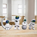 Maxbell Astronaut Figure Spaceman Sculpture Resin Statue Ornament for Office Party 4pcs