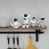 Maxbell Astronaut Figure Spaceman Sculpture Resin Statue Ornament for Office Party 4pcs
