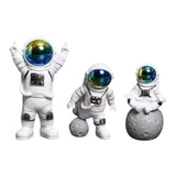 Maxbell Astronaut Figure Spaceman Sculpture Resin Statue Ornament for Office Party 3pcs
