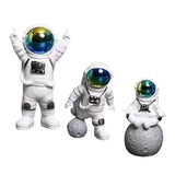 Maxbell Astronaut Figure Spaceman Sculpture Resin Statue Ornament for Office Party 3pcs