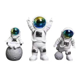Maxbell Astronaut Figure Spaceman Sculpture Resin Statue Ornament for Office Party 3pcs