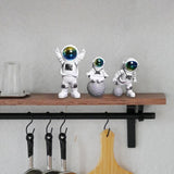 Maxbell Astronaut Figure Spaceman Sculpture Resin Statue Ornament for Office Party 3pcs