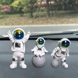 Maxbell Astronaut Figure Spaceman Sculpture Resin Statue Ornament for Office Party 3pcs