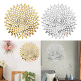 Maxbell Mirror Wall Stickers Round Decal Creative for Home Kitchen TV Background Gold