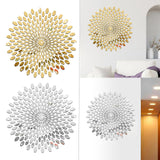 Maxbell Mirror Wall Stickers Round Decal Creative for Home Kitchen TV Background Gold