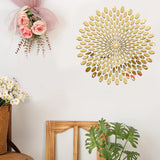 Maxbell Mirror Wall Stickers Round Decal Creative for Home Kitchen TV Background Gold