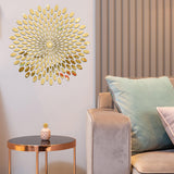 Maxbell Mirror Wall Stickers Round Decal Creative for Home Kitchen TV Background Gold