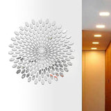 Maxbell Mirror Wall Stickers Round Decal Creative for Home Kitchen TV Background Silver