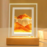 Maxbell Flowing Moving Sand Picture Light Display USB Motion Home Decor Yellow