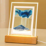 Maxbell Flowing Moving Sand Picture Light Display USB Motion Home Decor Blue