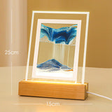 Maxbell Flowing Moving Sand Picture Light Display USB Motion Home Decor Blue