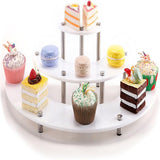 Maxbell Acrylic Display Stand with Metal Legs Cosmetic Showcase Display Risers White