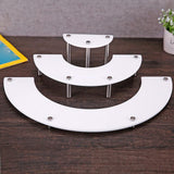 Maxbell Acrylic Display Stand with Metal Legs Cosmetic Showcase Display Risers White