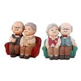 Maxbell Loving Elderly Couple Figurines Grandparents Figure for Home Decoration