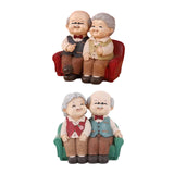 Maxbell Loving Elderly Couple Figurines Grandparents Figure for Home Decoration