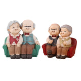 Maxbell Loving Elderly Couple Figurines Grandparents Figure for Home Decoration