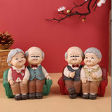 Maxbell Loving Elderly Couple Figurines Grandparents Figure for Home Decoration