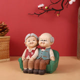 Maxbell Loving Elderly Couple Figurines Grandparents Figure for Home Decoration