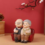 Maxbell Loving Elderly Couple Figurines Grandparents Figure for Home Decoration