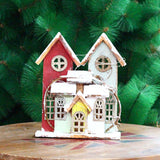 Maxbell Mini Lighted House Statue Ornament Light Table Resin Garden Xmas Home