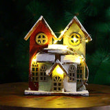 Maxbell Mini Lighted House Statue Ornament Light Table Resin Garden Xmas Home