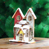 Maxbell Mini Lighted House Statue Ornament Light Table Resin Garden Xmas Home