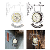 Maxbell Double Sided Wall Clock Round Wall Hanging Clock for Home Outdoor Porch White