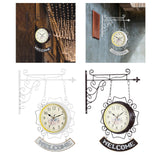 Maxbell Double Sided Wall Clock Round Wall Hanging Clock for Home Outdoor Porch White