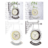 Maxbell Double Sided Wall Clock Round Wall Hanging Clock for Home Outdoor Porch White