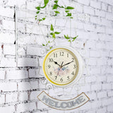 Maxbell Double Sided Wall Clock Round Wall Hanging Clock for Home Outdoor Porch White
