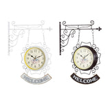 Maxbell Double Sided Wall Clock Round Wall Hanging Clock for Home Outdoor Porch White