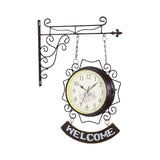 Maxbell Double Sided Wall Clock Round Wall Hanging Clock for Home Outdoor Porch Coffee