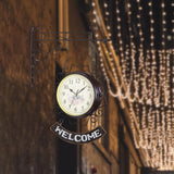 Maxbell Double Sided Wall Clock Round Wall Hanging Clock for Home Outdoor Porch Coffee