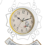 Maxbell Double Sided Wall Clock Creative Classic Iron for Bedroom Outdoor Hallway White