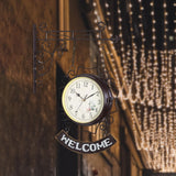 Maxbell Double Sided Wall Clock Creative Classic Iron for Bedroom Outdoor Hallway Coffee