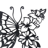 Maxbell Butterflies Wall Art Silhouette Wrought metal for Bedroom Fence Decoration 29.5cmx24cm