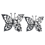 Maxbell Butterflies Wall Art Silhouette Wrought metal for Bedroom Fence Decoration 29.5cmx24cm
