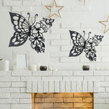 Maxbell Butterflies Wall Art Silhouette Wrought metal for Bedroom Fence Decoration 29.5cmx24cm
