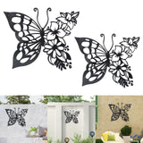 Maxbell Butterflies Wall Art Silhouette Wrought metal for Bedroom Fence Decoration 29.5cmx24cm