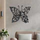 Maxbell Butterflies Wall Art Silhouette Wrought metal for Bedroom Fence Decoration 29.5cmx24cm