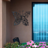 Maxbell Butterflies Wall Art Silhouette Wrought metal for Bedroom Fence Decoration 29.5cmx24cm