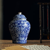 Maxbell Ancient Chinese Style Creative Porcelain Ginger Jar Airtight Lid Storage Jar