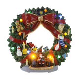 Maxbell Xmas Wreath Rotating Train Hanging Decor for Party Christmas Decoration