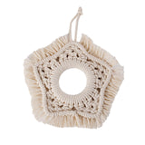 Maxbell Macrame Woven Wall Hanging Five Pointed Star Pendant Handmade Ornament
