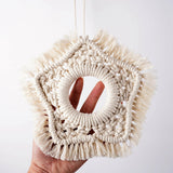 Maxbell Macrame Woven Wall Hanging Five Pointed Star Pendant Handmade Ornament