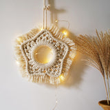 Maxbell Macrame Woven Wall Hanging Five Pointed Star Pendant Handmade Ornament
