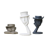Maxbell 3Pcs Human Head Vase Planter Pot Statue Abstract Statue Resin Flower Pot