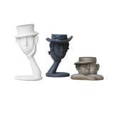 Maxbell 3Pcs Human Head Vase Planter Pot Statue Abstract Statue Resin Flower Pot