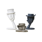 Maxbell 3Pcs Human Head Vase Planter Pot Statue Abstract Statue Resin Flower Pot