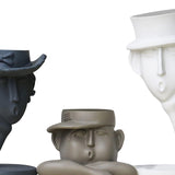 Maxbell 3Pcs Human Head Vase Planter Pot Statue Abstract Statue Resin Flower Pot
